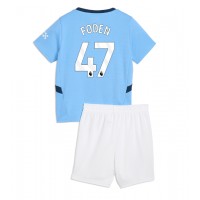 Camisa de time de futebol Manchester City Phil Foden #47 Replicas 1º Equipamento Infantil 2024-25 Manga Curta (+ Calças curtas)